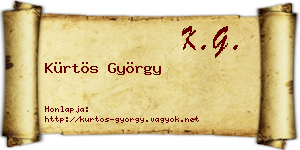 Kürtös György névjegykártya