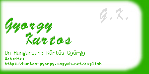 gyorgy kurtos business card